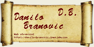 Danilo Branović vizit kartica